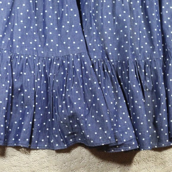 Super Cute! NWT! Kings Road Sz 3X Dark Blue Chambray & White Polka Dot Sun Dress - Picture 6 of 6